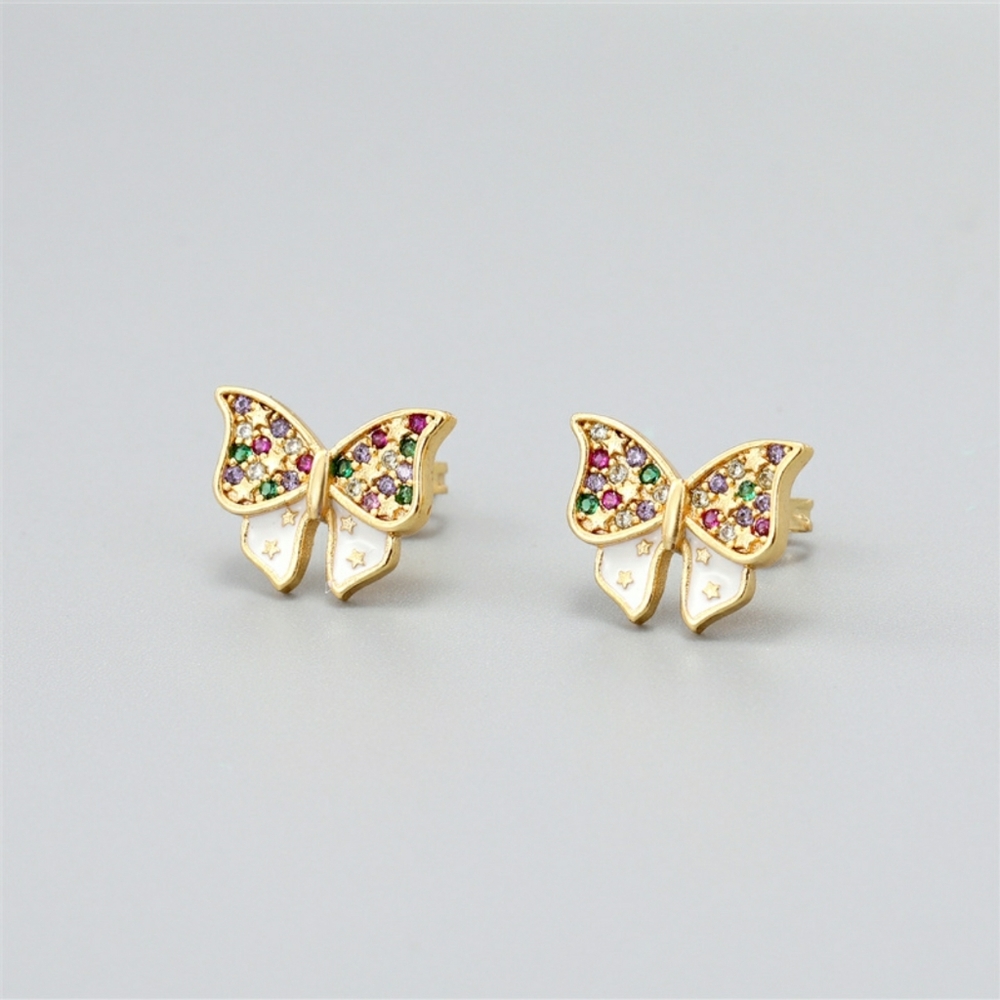 White Butterfly Gold Plated